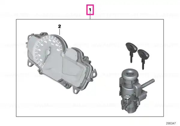 Set, sngl-key locking w/instr.cl. (code) KM/H - BMW Motorrad Livrare expres