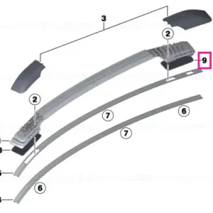Base, roof railing, rear, right SCHWARZ - BMW Comandă acum