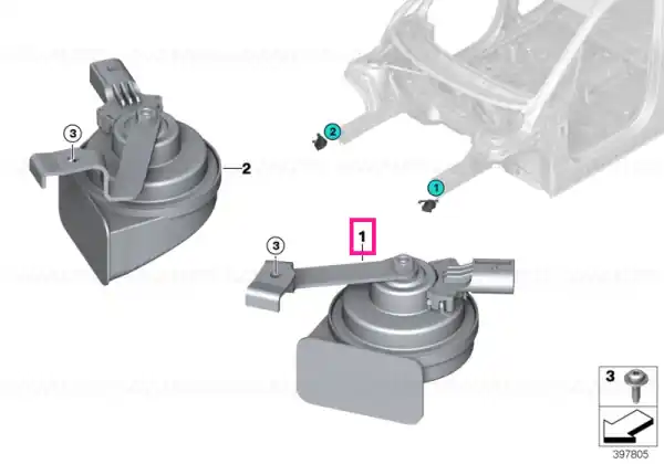 Horn, low pitch - BMW Doar azi