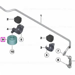 Amortizor vibratii dreapta pentru bara stabilizatoare spate, 60Hz - BMW Seria 5 F07 F10 F11 Retur ușor