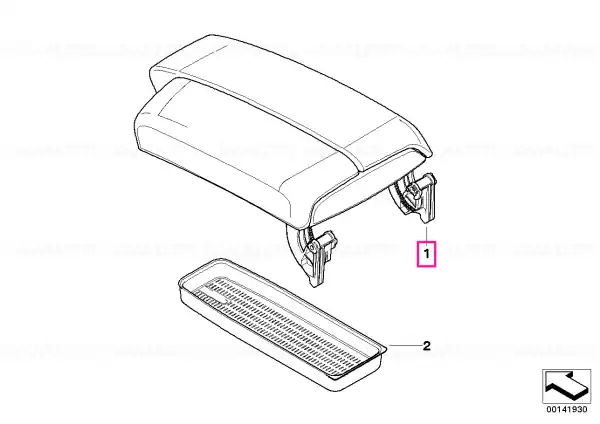 Centre arm rest, leather FUCHSROT - BMW Ieftin