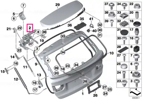 Ofertă Left trunk lid hinge - BMW