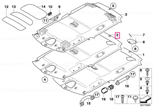 Premium Roofliner, 3-seater LIGHT BEIGE - BMW - Mini