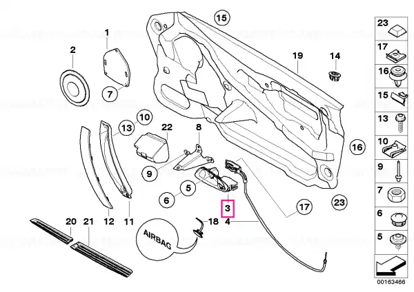 Door handle, inside left BEIGE - BMW Nu rata