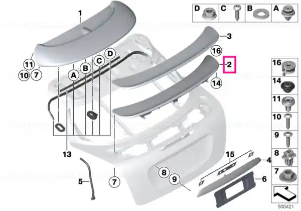 Rear spoiler, active, primed - BMW - Mini Livrare rapidă