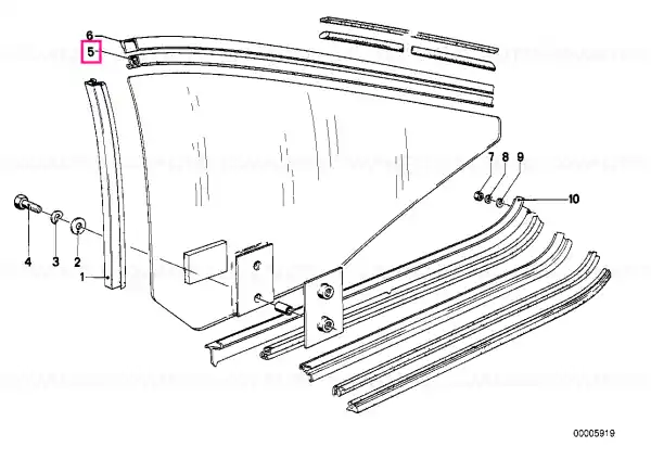 Rear right window guide - BMW Ofertă specială