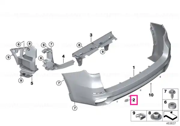 Flap, towing eye, primed, rear left - BMW Ofertă de sezon
