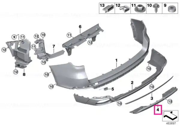 Underride protection, primed PURE EXCELLENCE - BMW Livrare rapidă