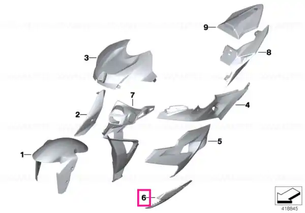 Engine spoiler left LIGHT-WHITE - BMW Motorrad Comandă acum