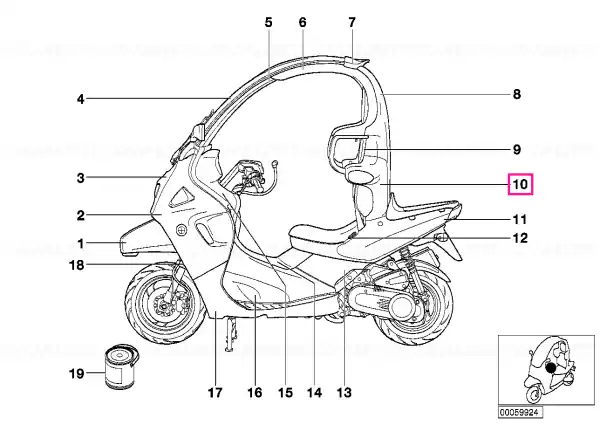 Retur ușor Fairing, shoulder bow, right JADE - BMW Motorrad