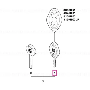 Universal key with remote control 434 MHZ - BMW Reducere specială