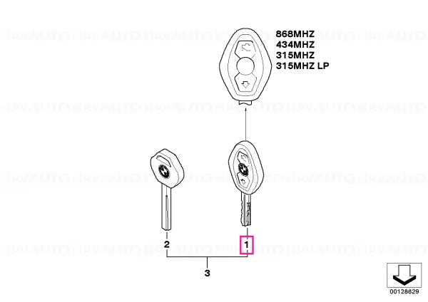 Universal key with remote control 434 MHZ - BMW Reducere specială