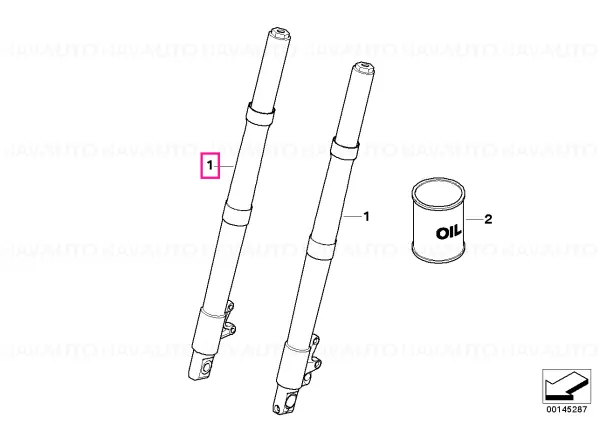 Fork leg right - BMW Motorrad Doar azi