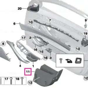 Transport gratuit Tablă protecție ușă față stânga SCA - BMW