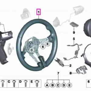 Volan M Sport, piele neagra - BMW Seria 5 F07 F10 F11, Seria 6 F06 F12 F13 Ofertă de sezon