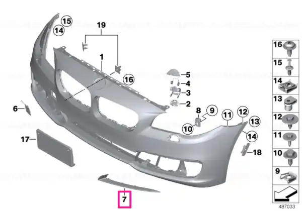 Protective rubber strip,rght frnt bumper MODERN - BMW Cel mai bun preț