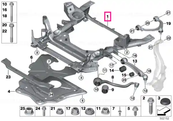 Front axle support - BMW Expediere rapidă