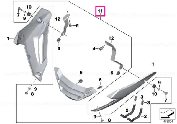 Engine spoiler, middle - BMW Motorrad Livrare gratuită