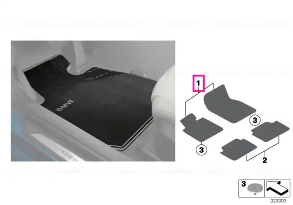Flootmats, textile, Urban LHD front URBANLINE LHD - BMW Retur ușor