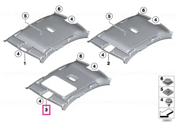 Ofertă Molded headlining f sliding lifting roof EVERESTGRAU - BMW