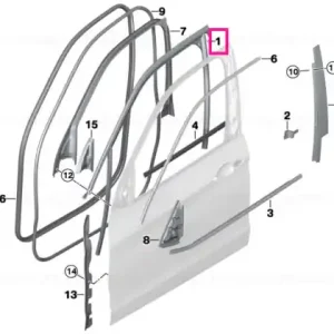 Window guide, right front door - BMW Nu rata