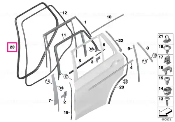 Ofertă exclusivă Edge protection, door, rear SCHWARZ - BMW
