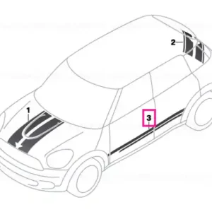 Vezi acum Set ornament lateral stânga, WHITE - BMW - Mini