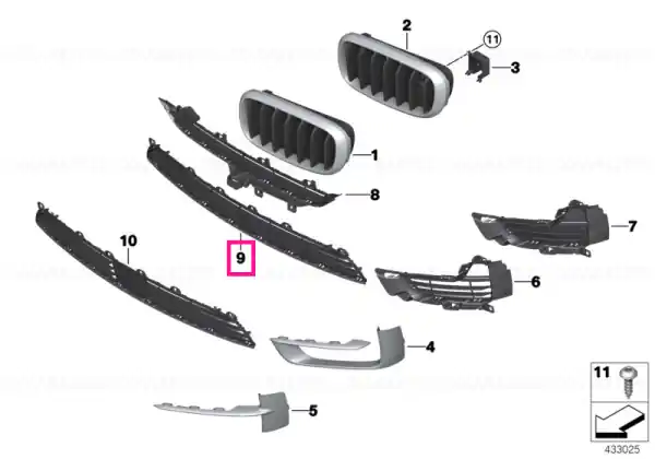 Premium Grille, middle bottom PURE EXPERIENCE - BMW