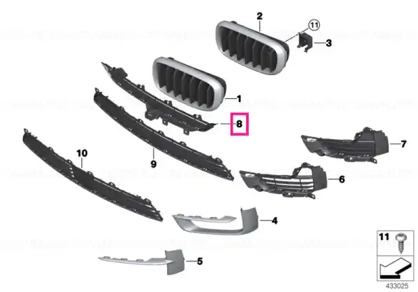 Grille, middle top PURE EXPERIENCE - BMW Cumpără online