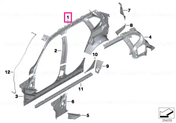 Left interior side frame - BMW Preț mic