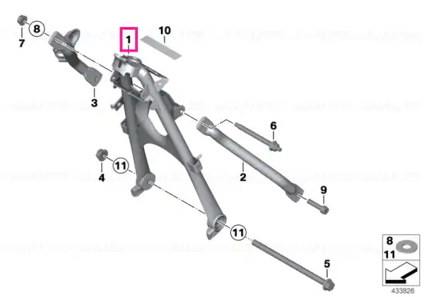 Front frame without VIN BLACK - BMW Motorrad Ofertă de sezon