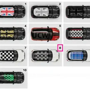Roof decoration Chequered Flag, grey - BMW - Mini Nu rata