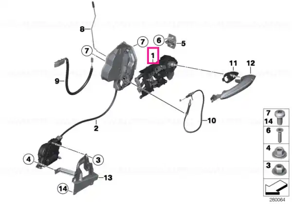 Preț mic Carrier with catch, with key left - BMW