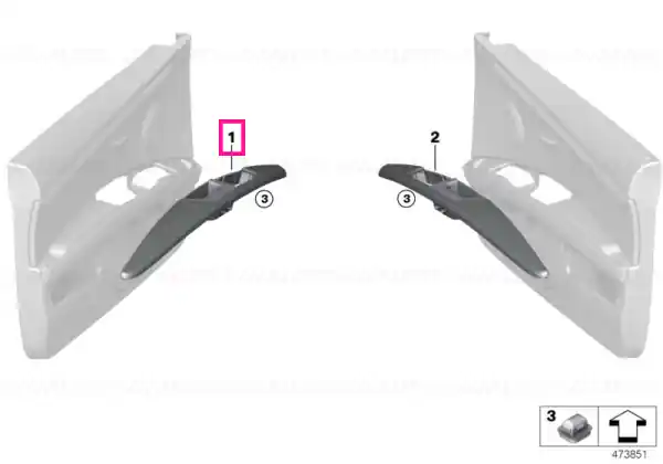 Armrest, front left KORALLROT - BMW Noutate