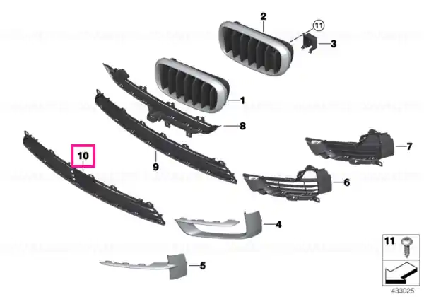 Livrare rapidă Grille, middle bottom ACC/EXPERIENCE - BMW