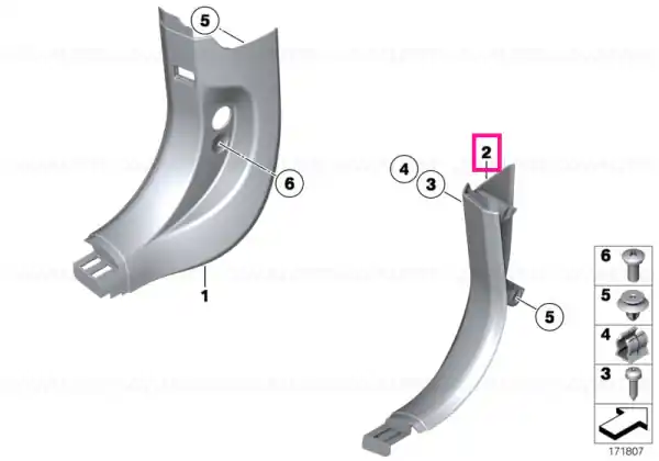 Premium Panou lateral inferior stânga SCHWARZ - BMW