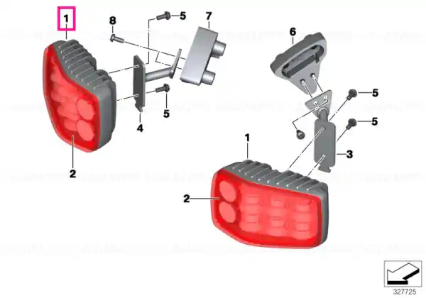 Reducere specială LED linear strobe lamp, red - BMW Motorrad