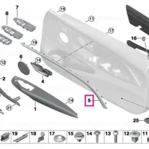 Accent strip, front right PERLGLANZ CHROM - BMW Preț promoțional