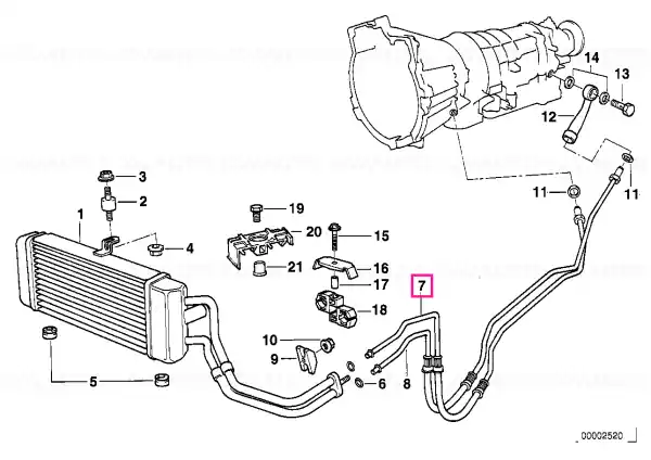 Țeavă răcire ulei intrare A4S 270R - BMW Retur ușor