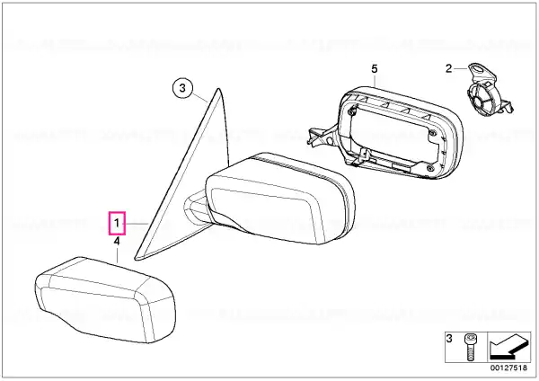 Heated outside mirror, memory bus, left - BMW Preferatul clienților