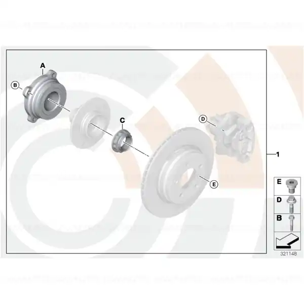Preț redus Kit reparatie rulment roata - BMW Seria 5 E60, E61; Seria 6 E63, E64 - spate
