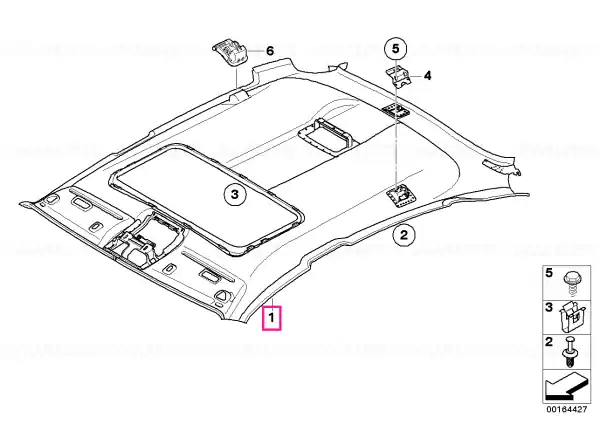Headlining, lift-up & slide-back sunroof BEIGE - BMW Expediere rapidă