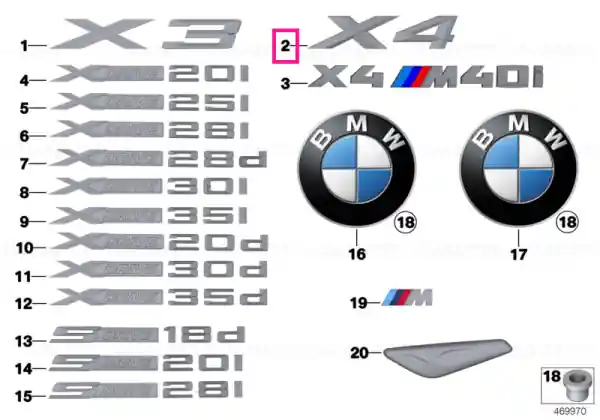 Lettering X4 - BMW Cel mai bun preț