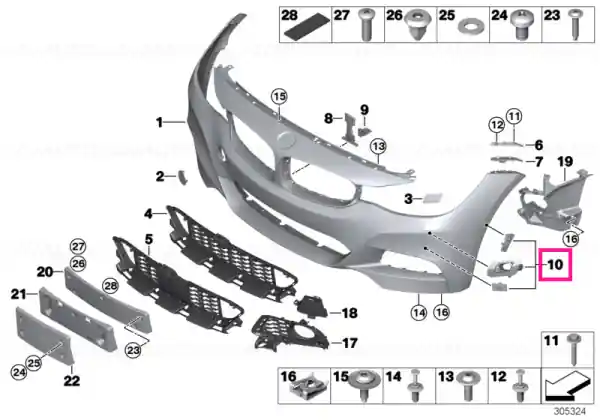 Livrare rapidă Kit reparatie suport bara fata - BMW