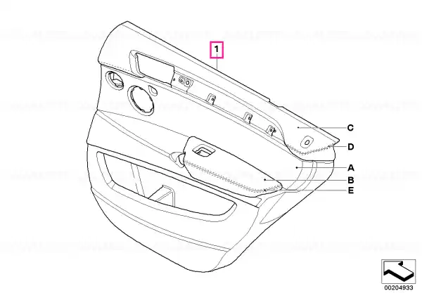 Comandă acum Door lining leather rear right INDIVIDUAL - BMW