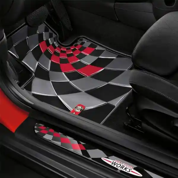 Cumpără acum Set covorase spate "All-Weather", Negru/Rosu/Gri (JCW Pro) - Mini F55