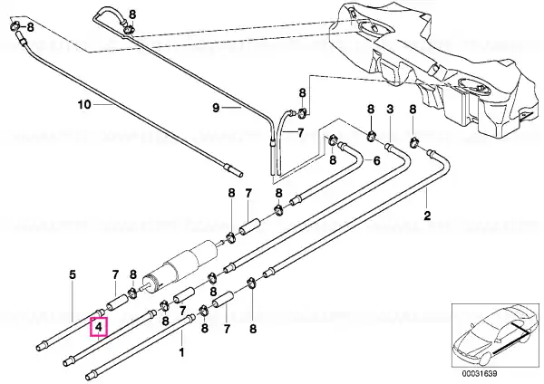 Front fuel feed line - BMW Calitate înaltă