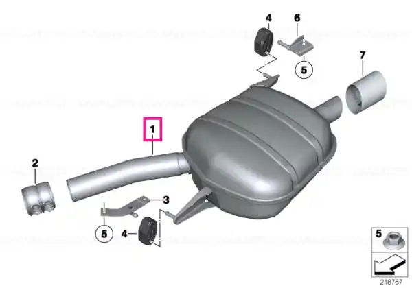 Rear silencer, left - BMW Preferatul clienților