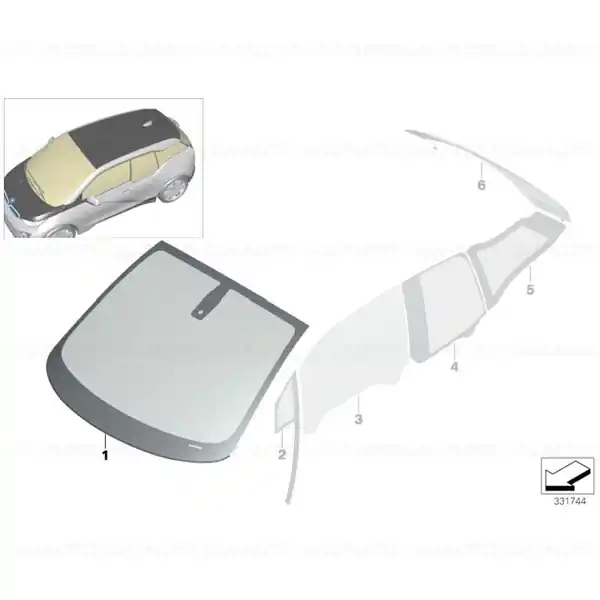 Ofertă limitată Parbriz tenta verde cu parasolar gri BMW i3