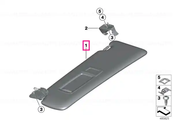 Sun visor, right SCHWARZ - BMW Reducere de preț